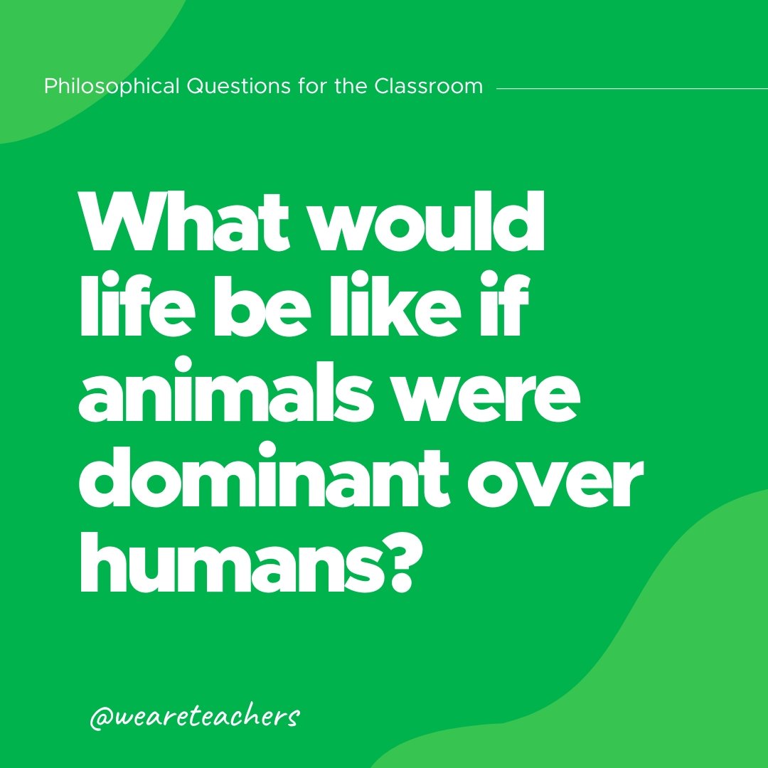 Philosophical Questions 11 Philosophical Questions: What would life be like if animals were dominant over humans?
