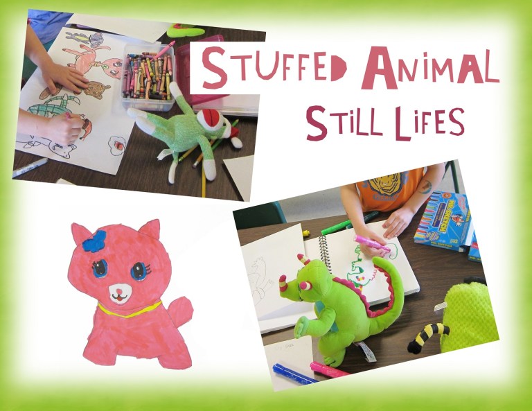 stuffedanimal Drawings are shown of stuffed animals (second grade art)
