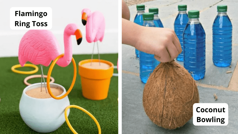 Field Day Games Field day games: flamingo ring toss and coconut bowling