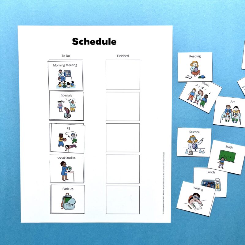 Schedule 2 Binder schedule for classroom procedures