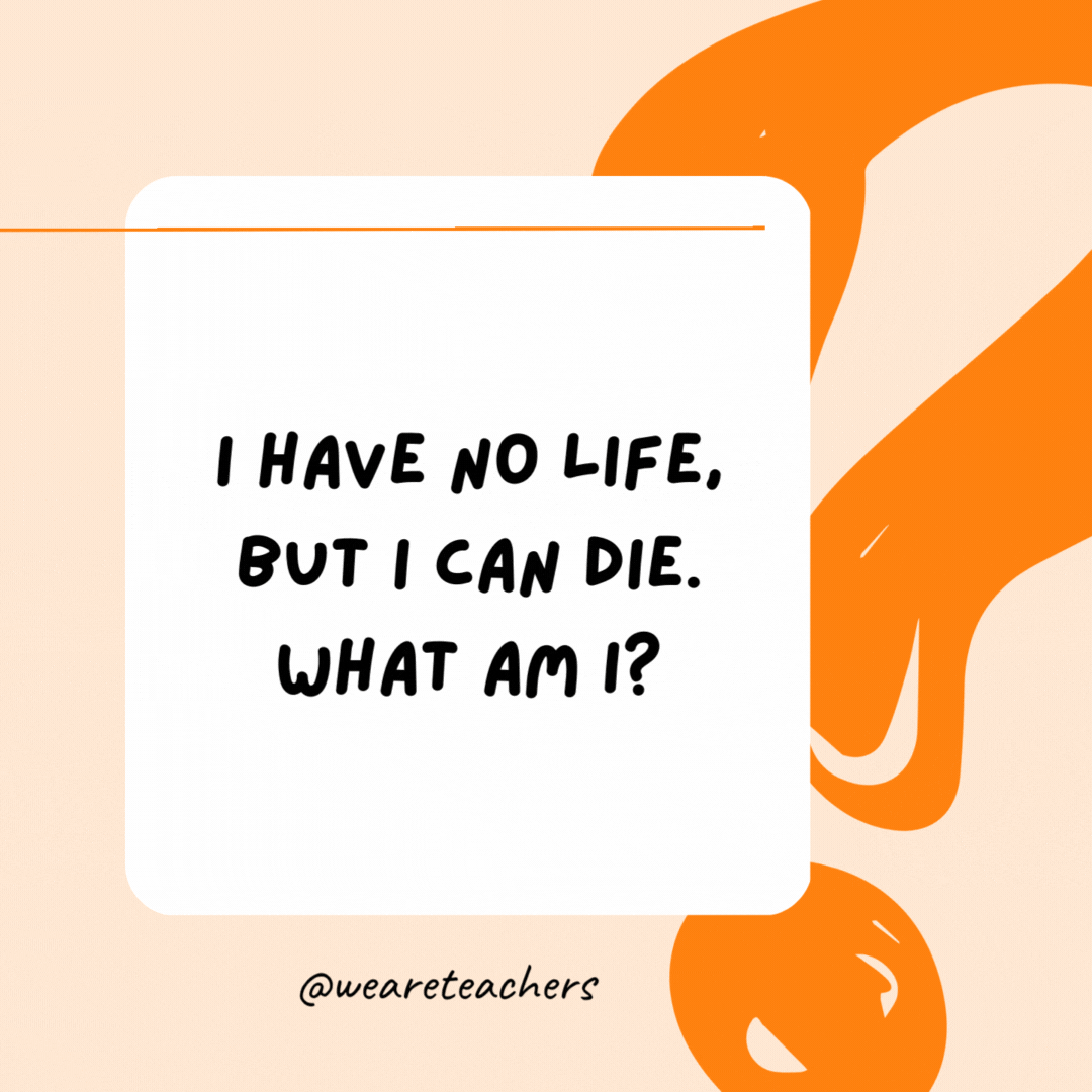 I have no life, but I can die. What am I? A battery.