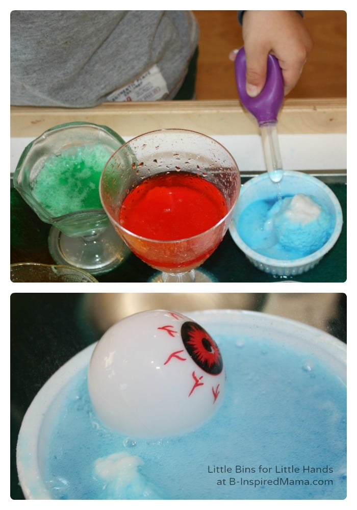fizzing-eyeballs Fizzing eyeballs experiment for a halloween activity