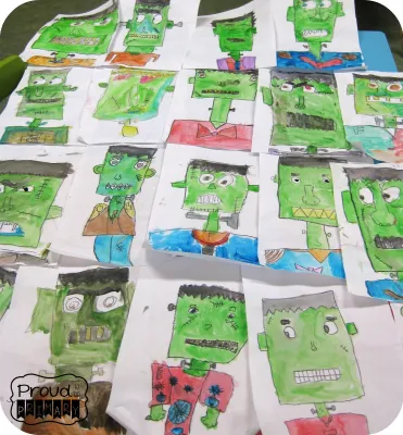 frankenstein-drawing A classroom draw frankenstein halloween activity