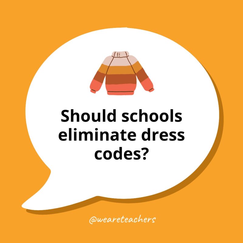 Controversial Debate Topics 1 Should schools eliminate dress codes?