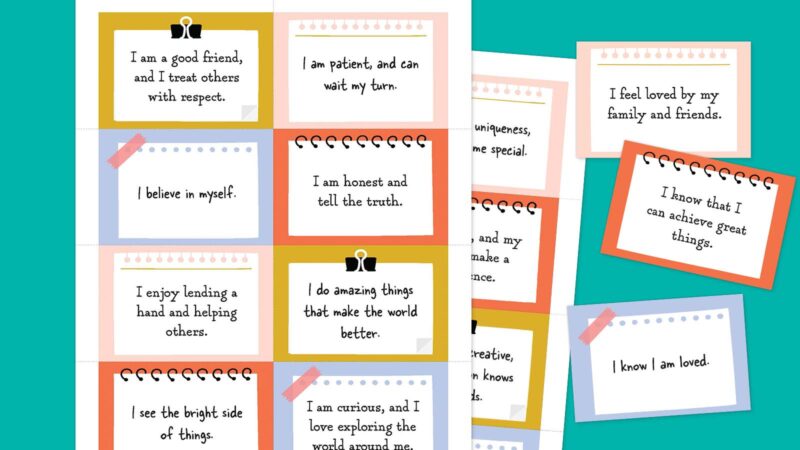 Positive Affirmations Positive affirmations for kids printable cards