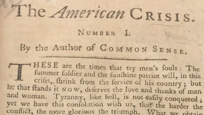 persuasive writing examples crisis First paragraph of Thomas Paine's The American Crisis