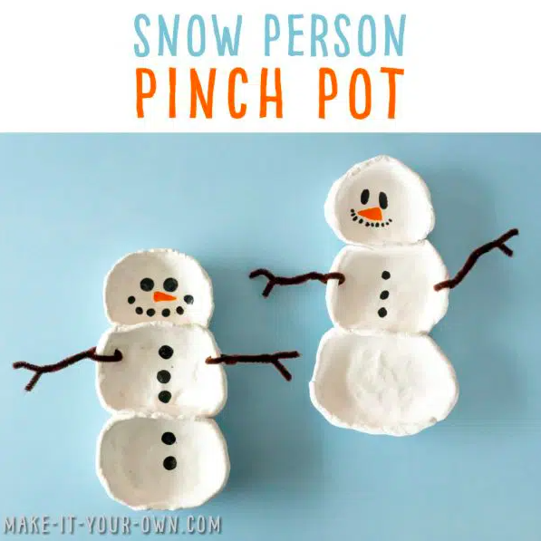 snowman-pinch-pot Two DIY three section snowman bowls