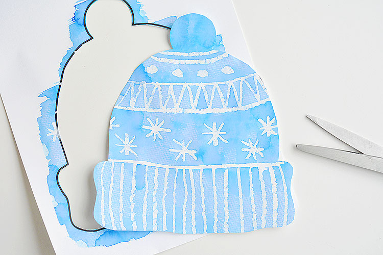 winter-hat A colorful watercolor winter hat project as an example of classroom winter crafts