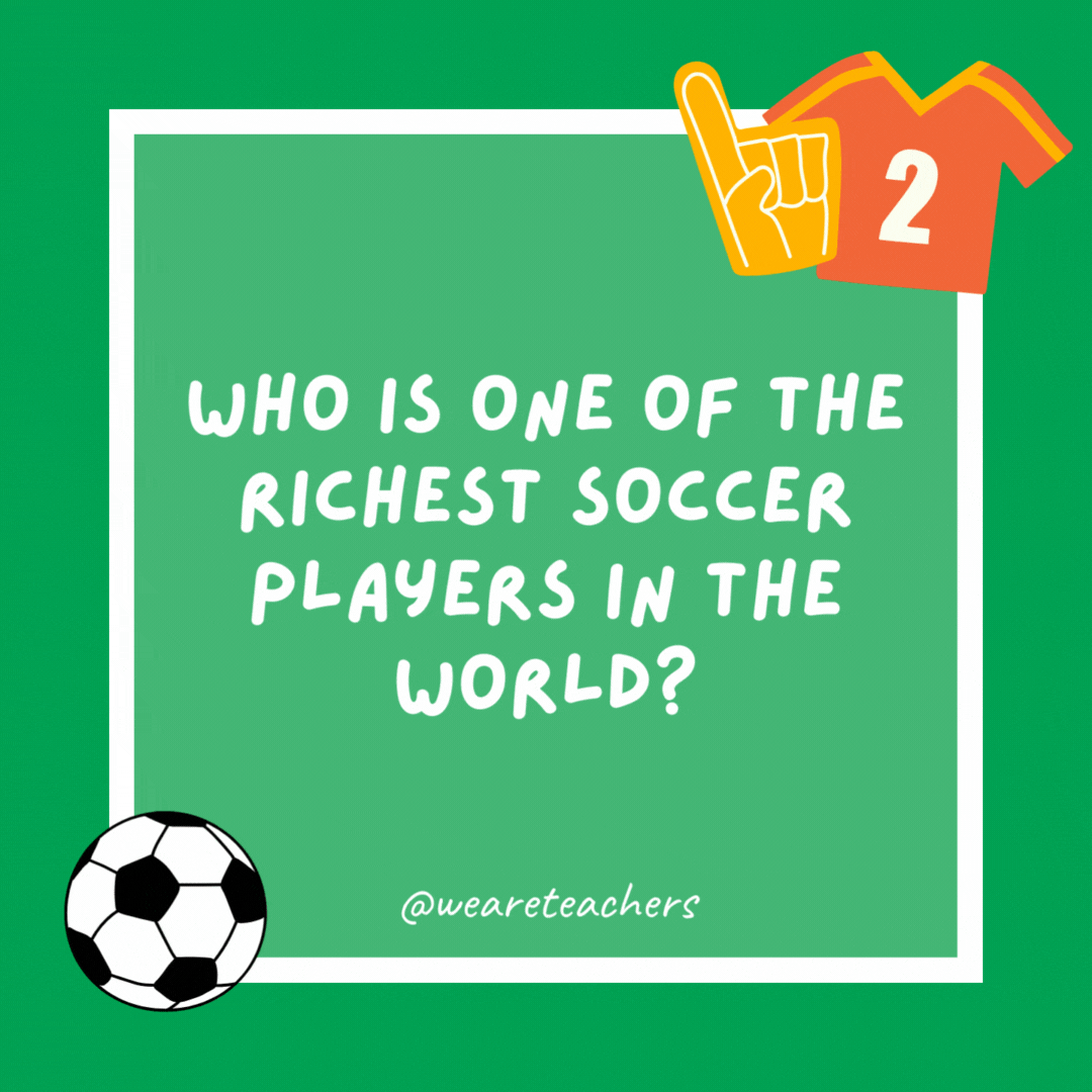 Who is one of the richest soccer players in the world? Cristiano Rollindough. Who is one of the richest soccer players in the world?
Cristiano Rollindough.