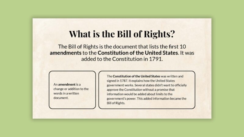 What Is the Bill of Rights What Is the Bill of Rights slide.
