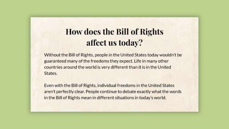 How Does the Bill of Rights Affect Us Today? How Does the Bill of Rights Affect Us Today? slide
