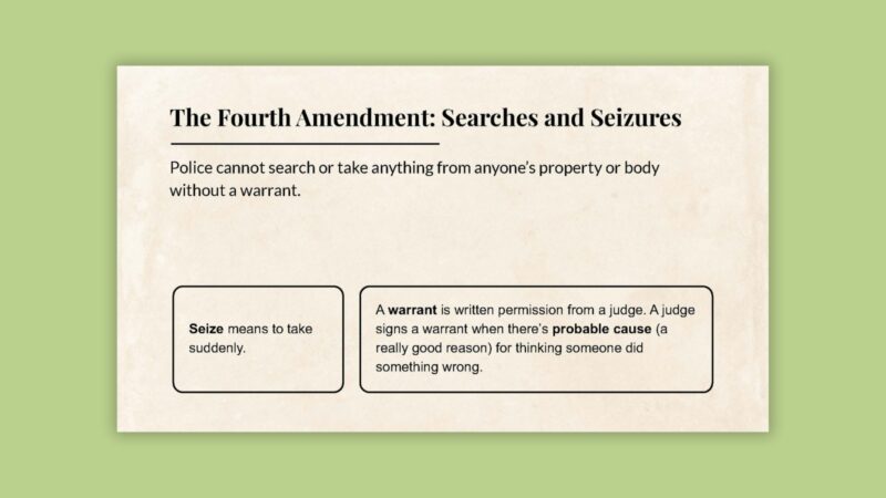 The Fourth Amendment: Searches and Seizures slide The Fourth Amendment: Searches and Seizures slide