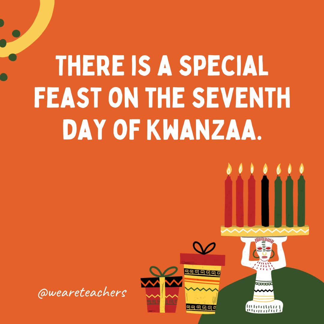 There is a special feast on the seventh day of Kwanzaa. There is a special feast on the seventh day of Kwanzaa.