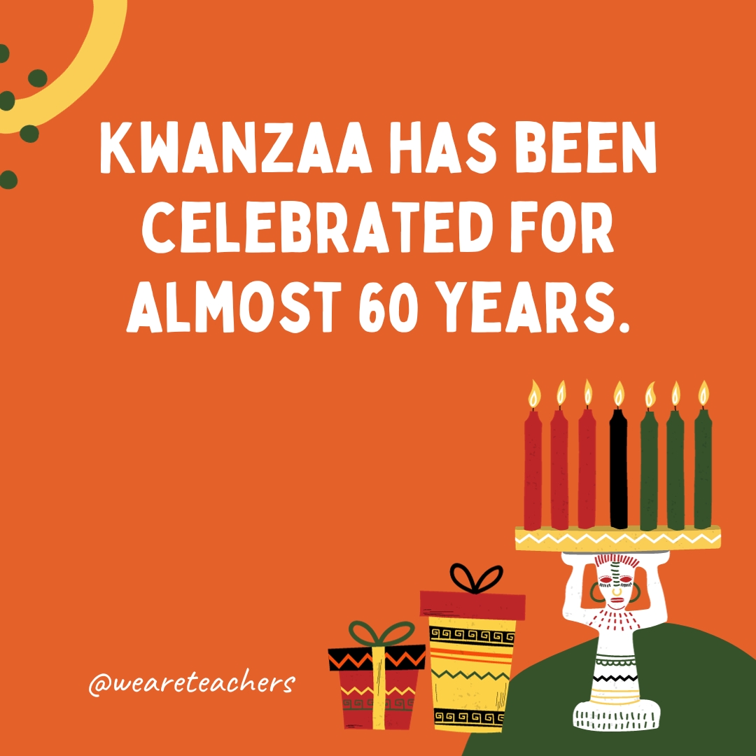 Kwanzaa has been celebrated for almost 60 years. Kwanzaa has been celebrated for almost 60 years.