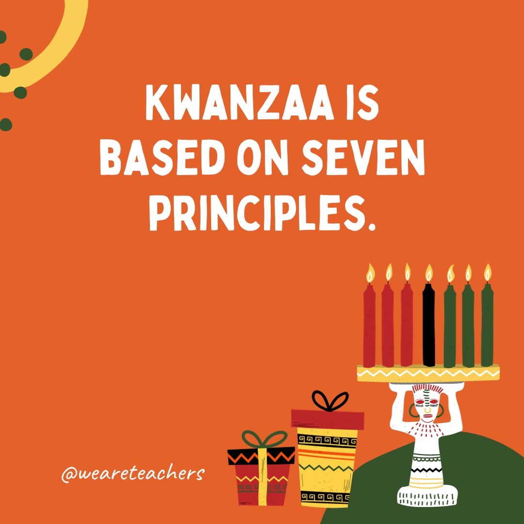 Kwanzaa is based on seven principles. Kwanzaa is based on seven principles.