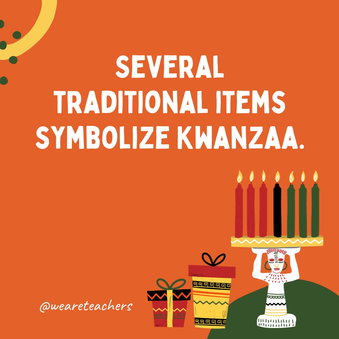 Several traditional items symbolize Kwanzaa. Several traditional items symbolize Kwanzaa.