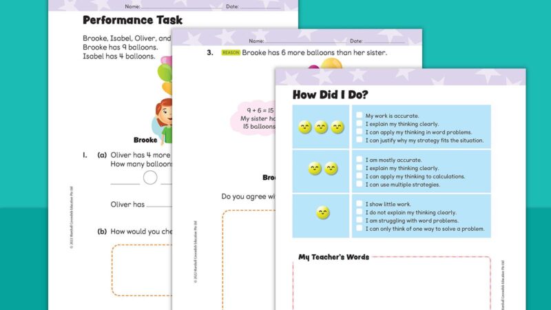 6 Free Math Performance Tasks for Grades K-5 Images of first grade math performance task
