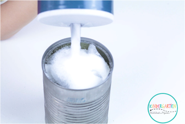 Frost in a Can Science Experiment A tin can has frost developing in it (first grade science experiments)