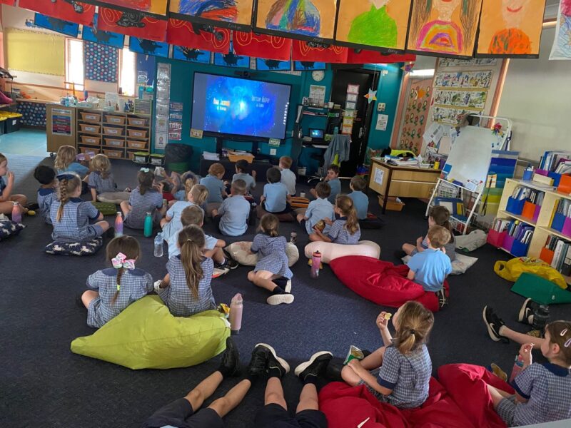 movie-afternoon students watching a movie for a fun friday activity