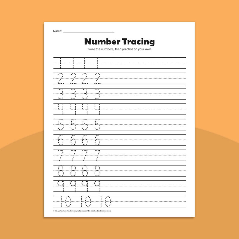 Number Tracing Review Number tracing review worksheet