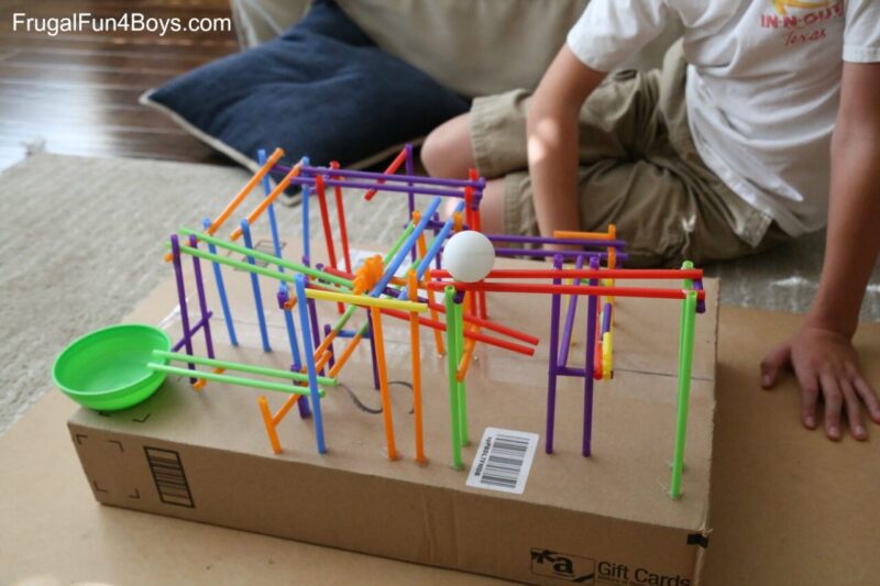straw-roller-coaster a marble roller coaster made out of straws