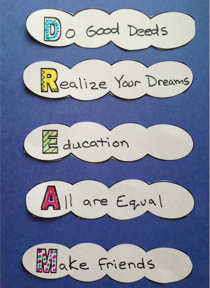 Martin Luther King Activities: Dream poem Acrostic poem using the word DREAM
