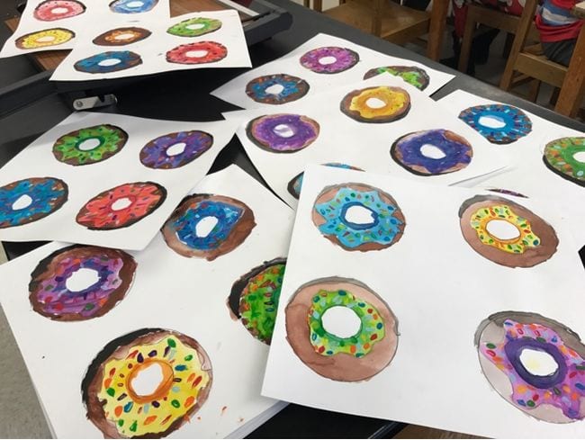 Third Grade Art Projects Watercolor Donuts Watercolor painted donuts in a variety of colors