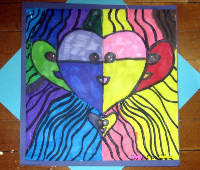 Third Grade Art Symmetrical Colors Symmetrical pattern colored in contrasting warm and cool colors