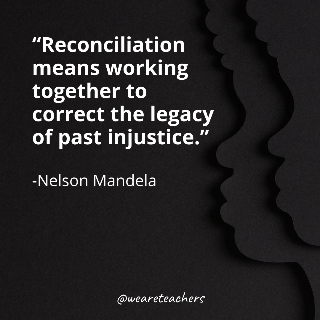 Reconciliation means working together to correct the legacy of past injustice.