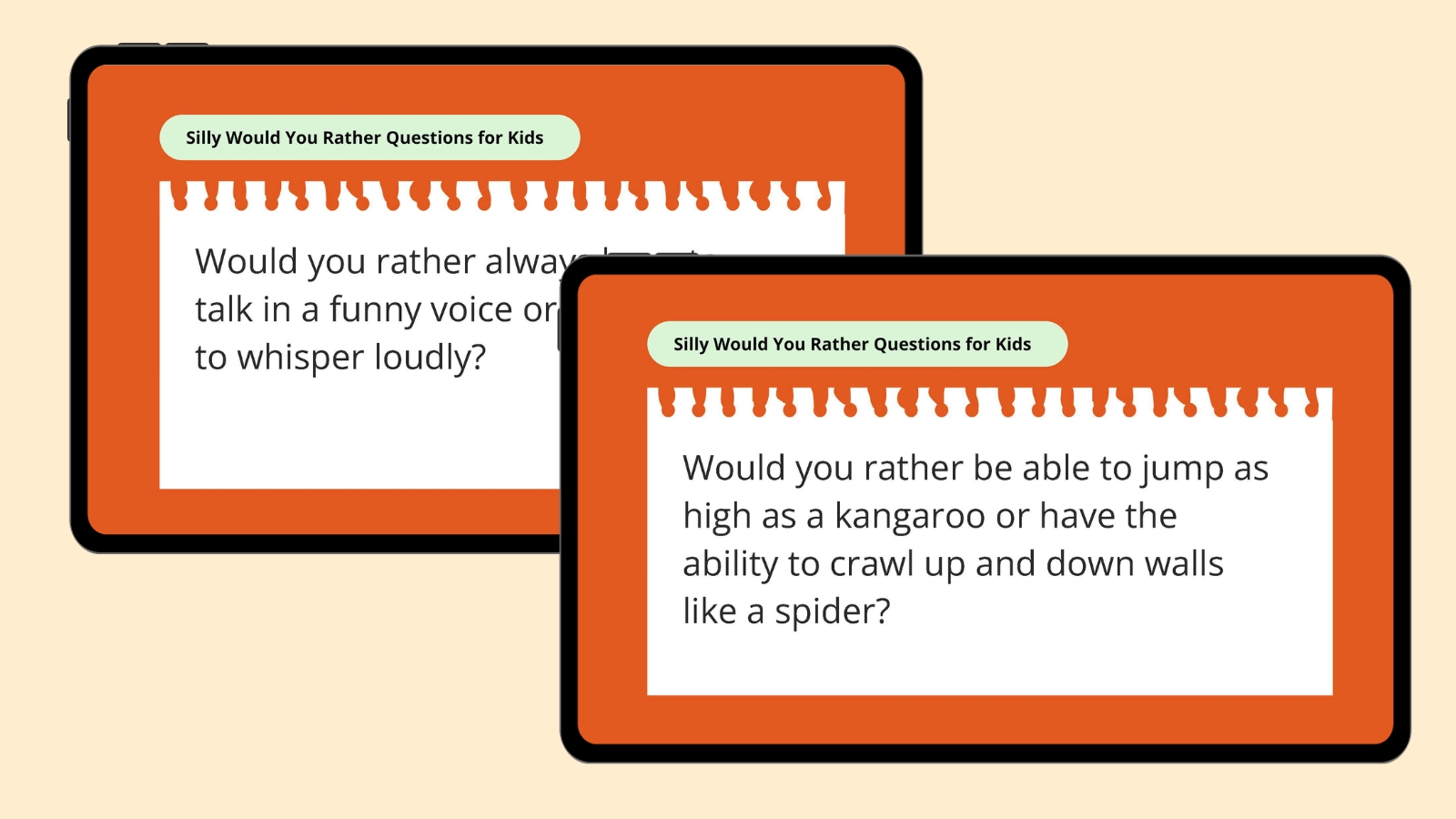 Would you rather be able to jump as high as a kangaroo or have the ability to crawl up and down walls like a spider? Would you rather be able to jump as high as a kangaroo or have the ability to crawl up and down walls like a spider?- would you rather questions for kids