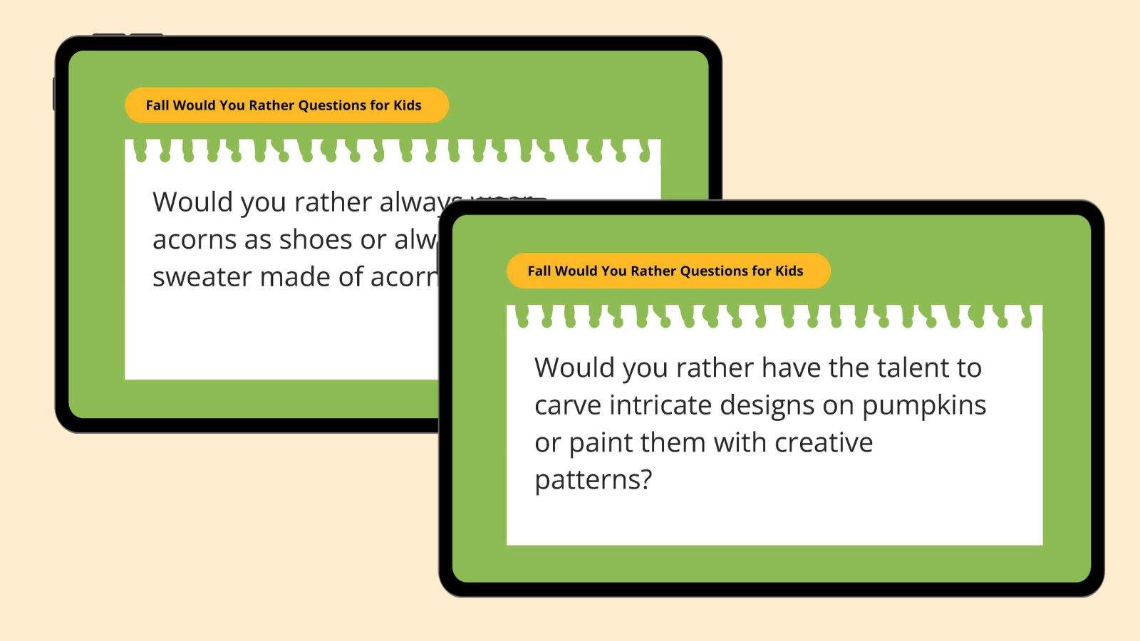 Would you rather have the talent to carve intricate designs on pumpkins or paint them with creative patterns? Would you rather have the talent to carve intricate designs on pumpkins or paint them with creative patterns?