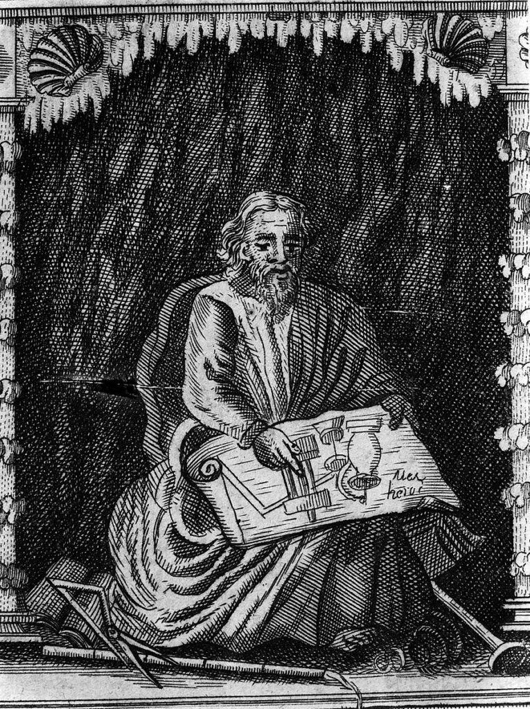 hero-of-alexandria heron of alexander famous mathematician sitting reading a book