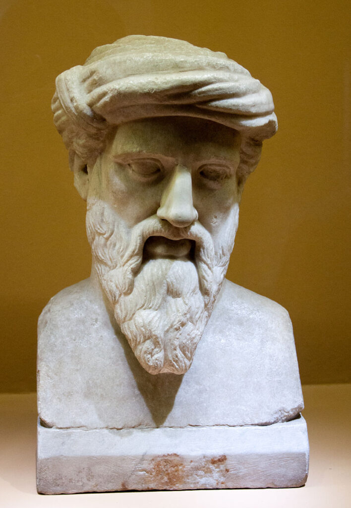 pythagorus statue of pythagorus a famous mathematician