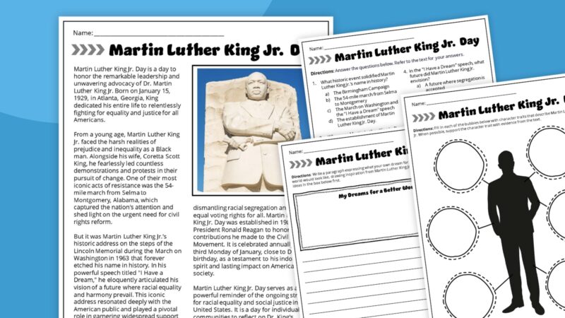 Martin Luther King Jr. Day Worksheet Feature Martin Luther King Jr. Day Worksheet Feature