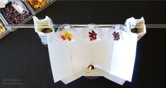 5th Grade Science Snack Machine Left Brain Craft Brain Candy dispensing machine made from recycled materials