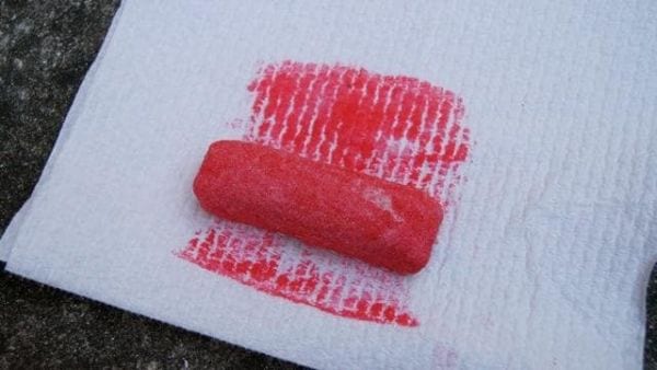 7th Grade Science Chalk Kidspot Pink sidewalk chalk stick sitting on a paper towel