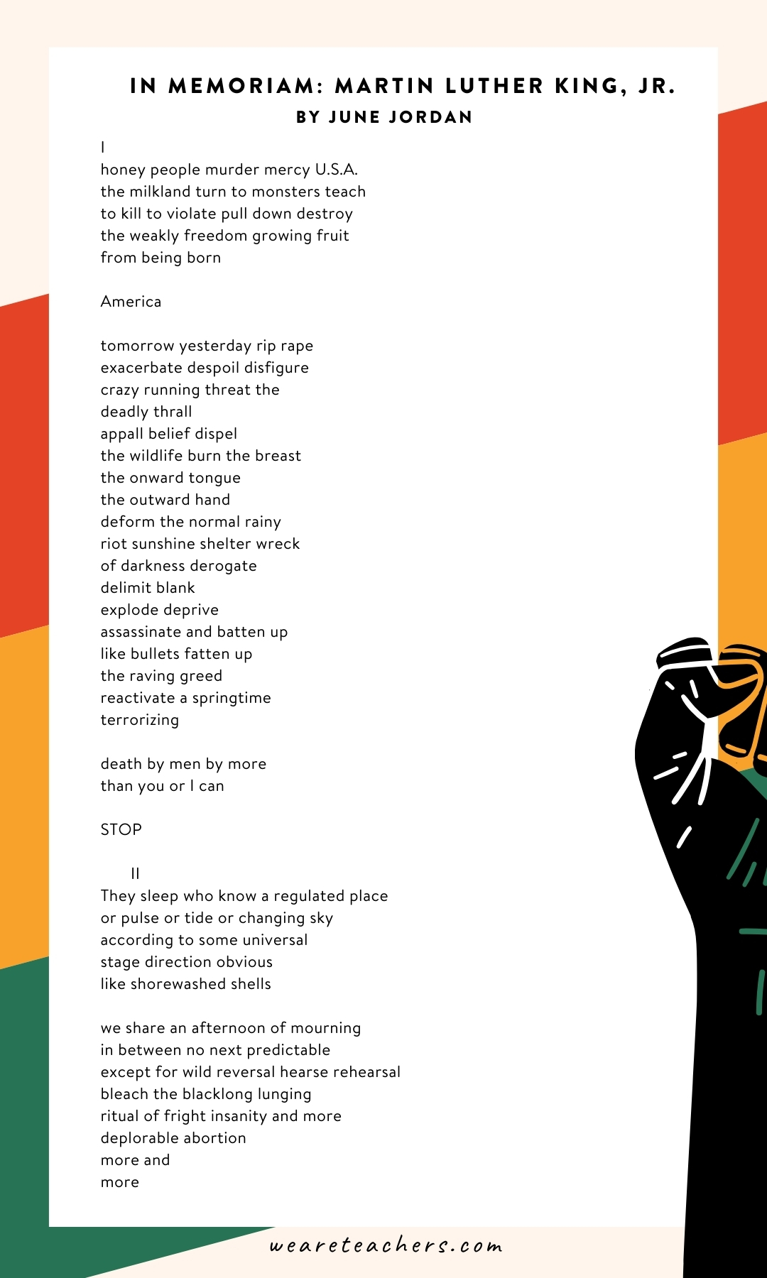Black-History-Month-Poems-3 In Memoriam: Martin Luther King, Jr. by June Jordan