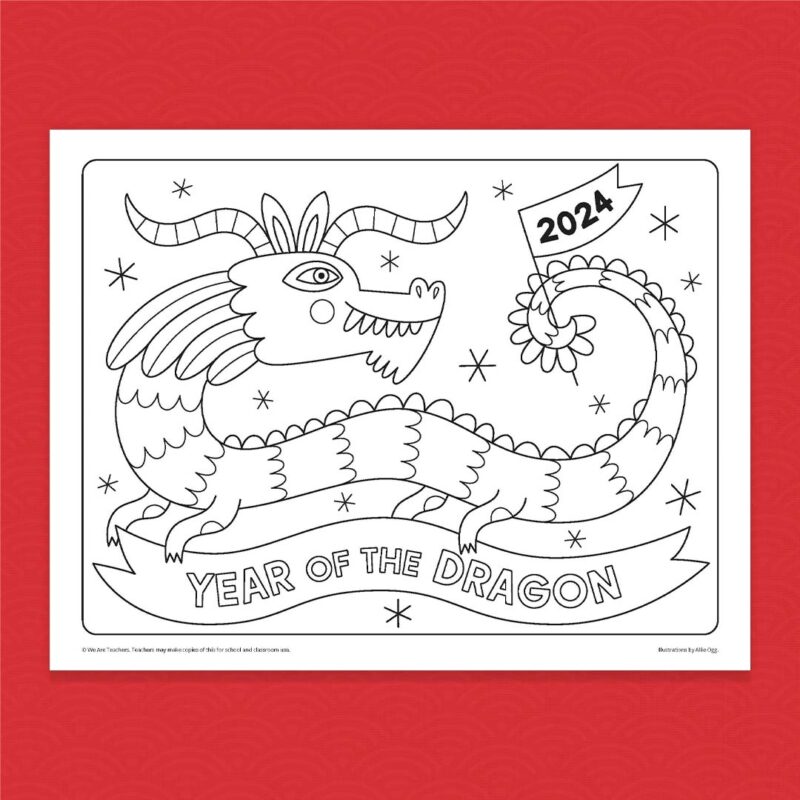 Lunar New Year Coloring Page 2024 Lunar New Year Coloring Page 2024