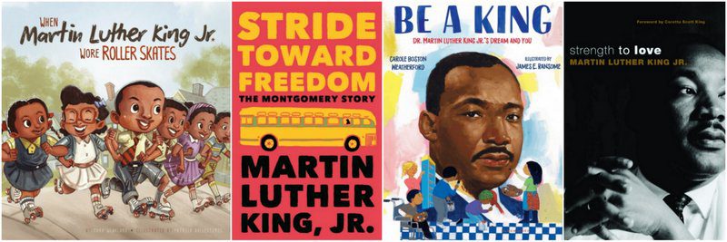 Martin Luther King Activities: Books Collage of books about Dr. Martin Luther King, Jr.