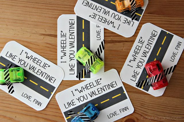 toy-car-valentines Valentine cards for students featuring toy cars