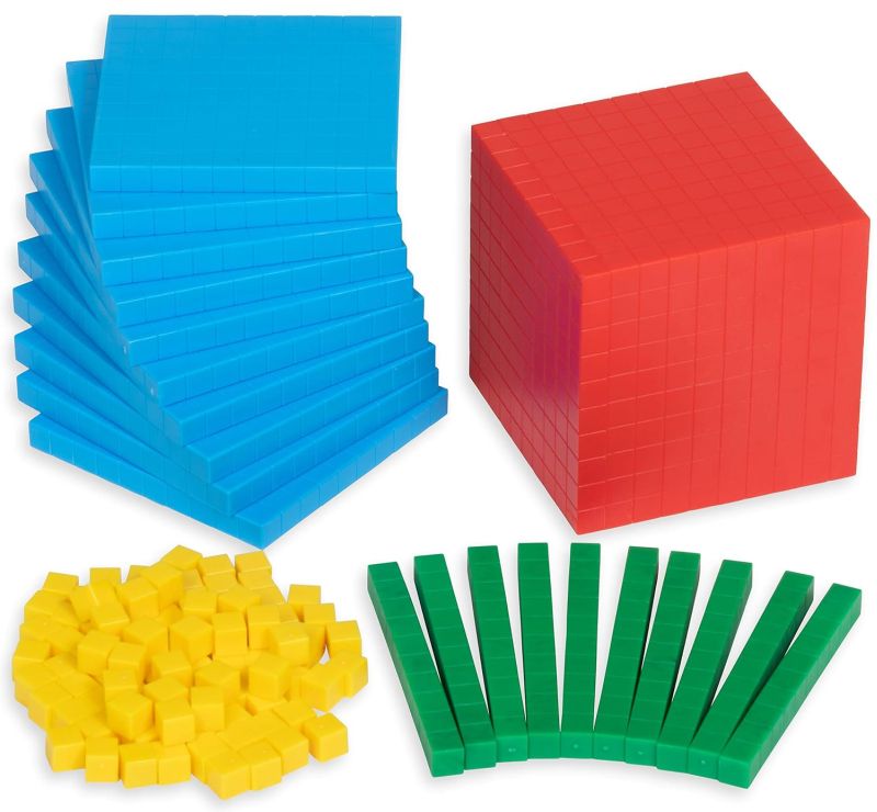 Base 10 Blocks Base 10 blocks in blue, red, yellow, and green
