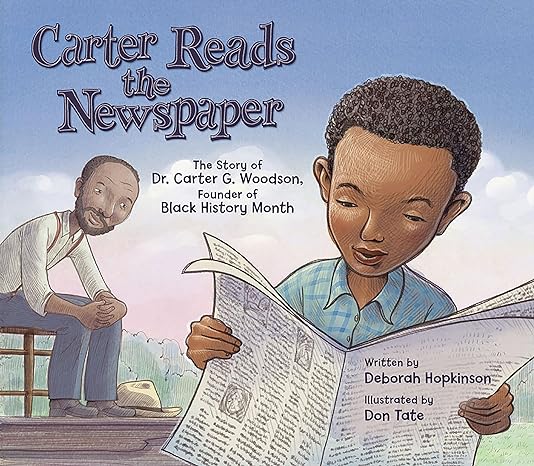 Carter Reads the Newspaper Book cover for Carter Reads the Newspaper as an example of history books for kids