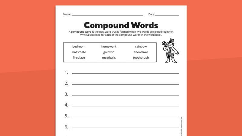 Compound Words Compound words worksheet