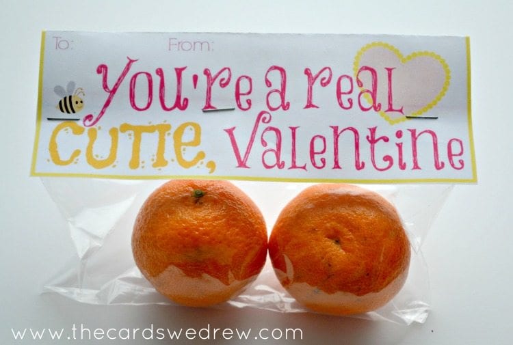 cutie-valentine A sweet valentine for students made from a cellophane bag with two