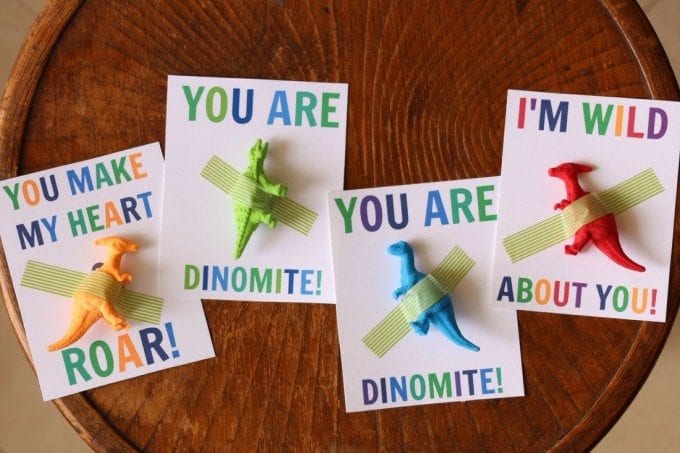 dinosaur-valentine A valentine for students with plastic dinosaurs attached