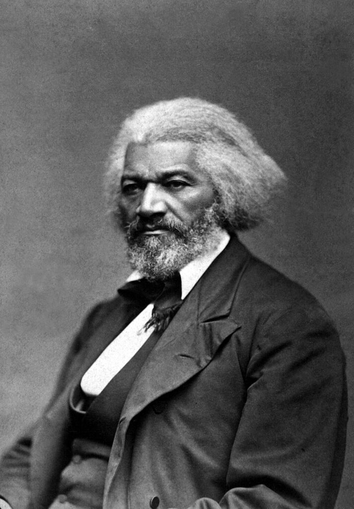 35 Famous Black Americans Everyone Should Know Frederick Douglass portrait in black and white, an example of famous Black Americans everyone should know