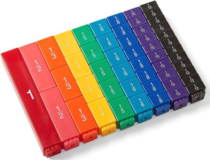 Fraction Tower Cubes Colorful cubes in a variety of colors