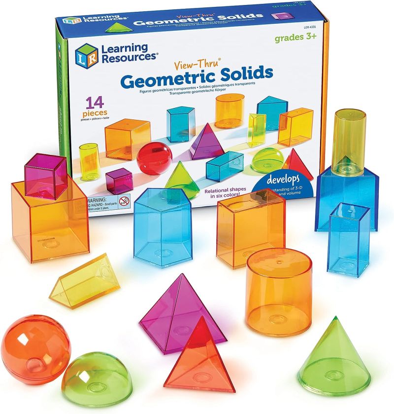 Geometric Shape Blocks Colorful transparent plastic geometric shapes block