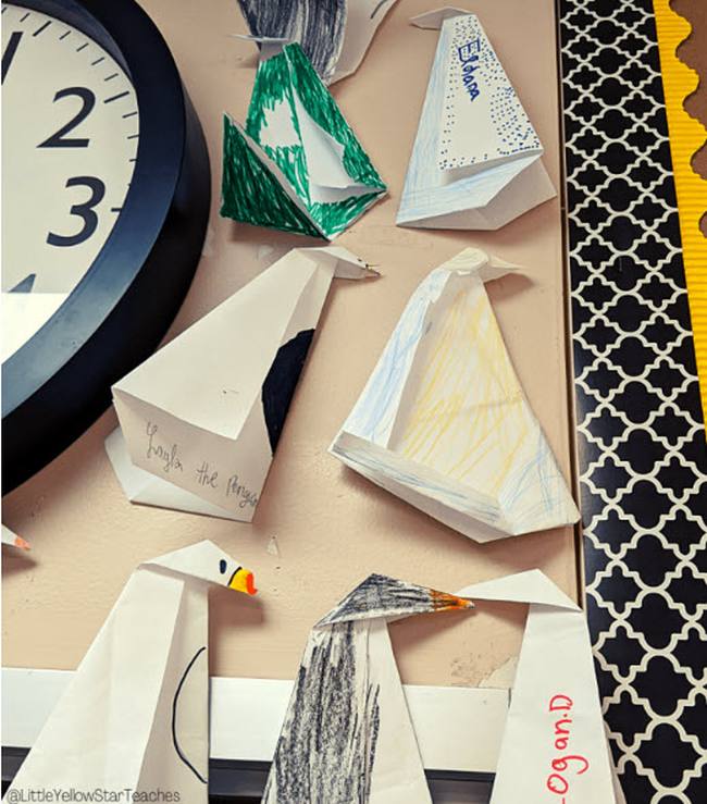 Growth Mindset Activities: Origami Penguins Series of paper origami penguins with a clock