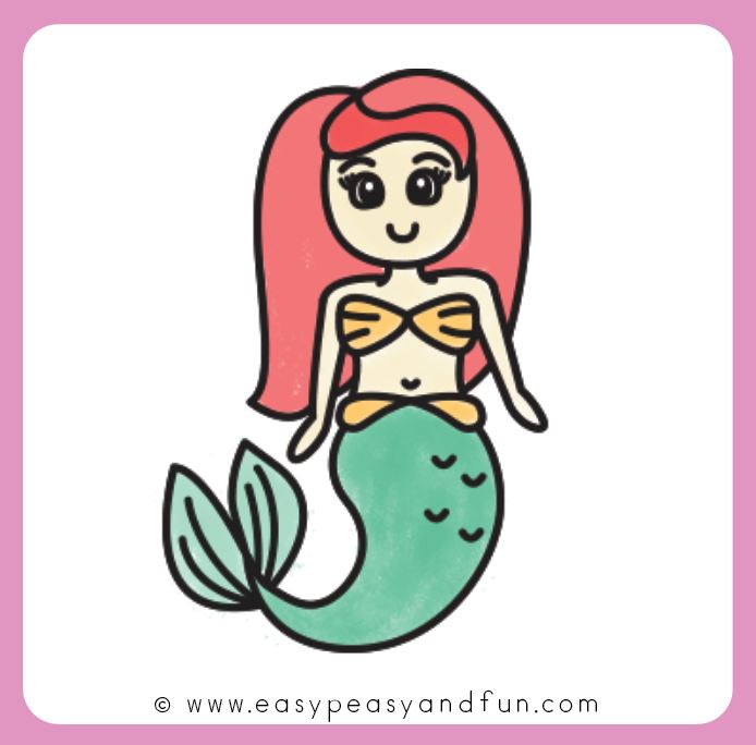 Directed Drawing Mermaid Directed drawing activities include this drawing of a mermaid.